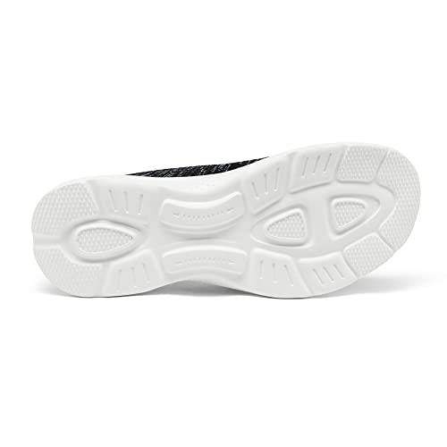 DREAM PAIRS Mules for Women Shoes Slip on Sneakers Knit Flats Lightweight Breathable Comfortable Walking Shoes,Size 5,Black/Grey,SDML2201W