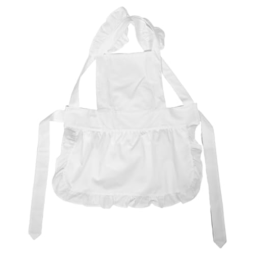 Tablier coton blanc LIFKOME costume soubrette avec volants fins