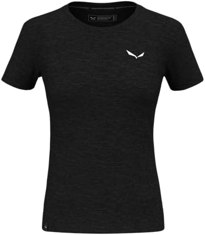 Salewa Damen Eagle Minilogo Merino Women T-Shirt, Black Out, XS EU