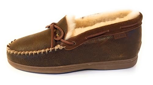 High Back Moc - Chestnut Napa with Brown Tipped Sheepskin4