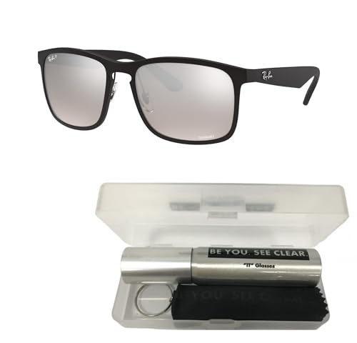 Ray-Ban RB4264 Sunglasses Bundle: RB 4264 601S5J Matte Black Grey Mirror Silver and Eyewear Cleaning Kit2