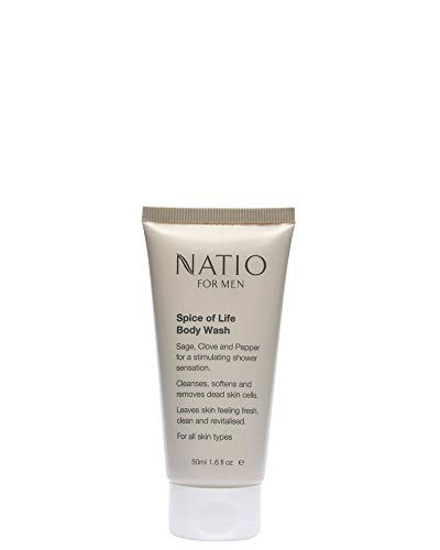 Natio Australia Spice of Life Body Wash for Men 50 ml - Travel Sized Body Wash for Men - Patchouli, Pepper & Clove Scent Body Wash for Men - Made in Australia