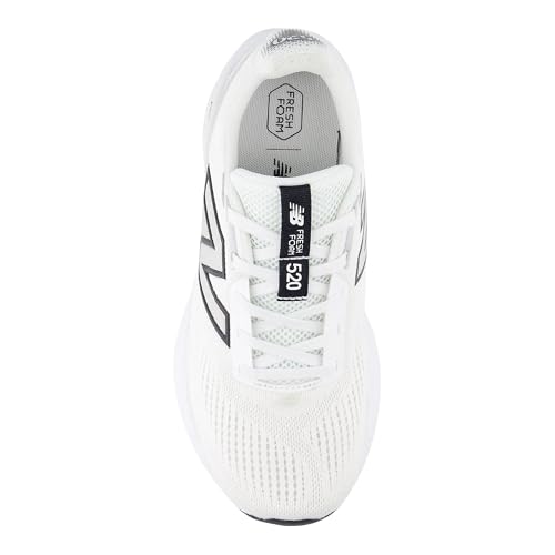New Balance Women's Fresh Foam 520 V9 Running Shoe, Nb White/Black/Silver Metallic, 92