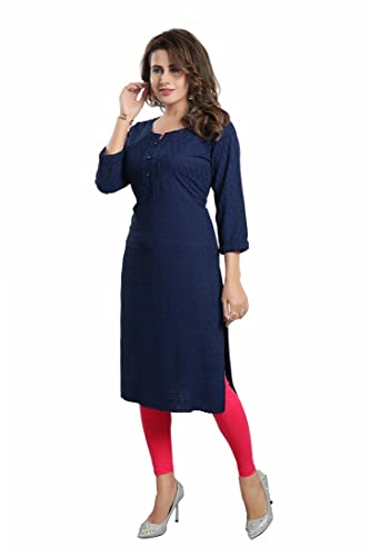 Image of DREAM & DZIRE Chikankari Kurti for Women of Cotton in Plus Size & Small Size.
