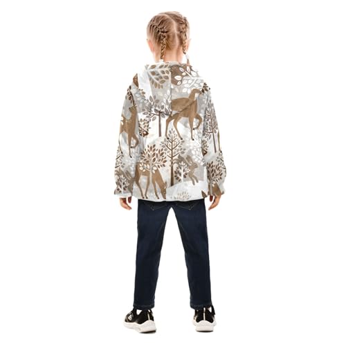 OTVEE Cute Woodland Animals Deer Fox Owl Kids Hoodie Jacket Fall Spring Full Zip Warm Outwear Coat4