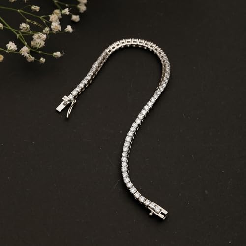 10 Carat Lab Grown Diamond Tennis Bracelet | D Color, VVS1 Clarity | 4-Prong Setting | 14K White Gold | 7.5 Inch | Certified Real Diamonds3