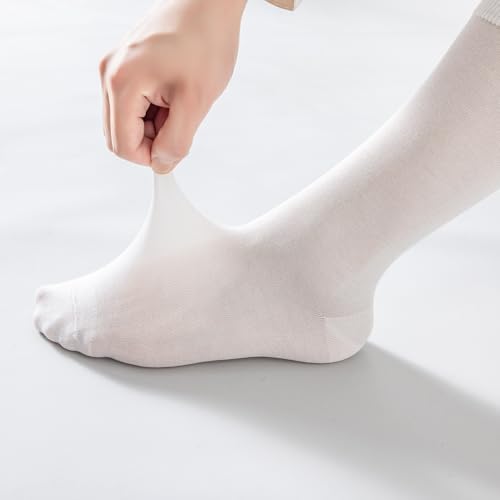 6 Pairs Mens Thin Modal Crew Socks, Soft Breathable Lightweight Socks Above Ankle Socks for Casual Workout Size 7-11 6