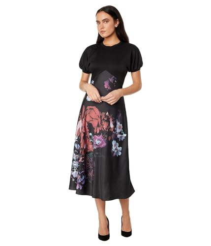 ted baker black satin dress LUCERN
