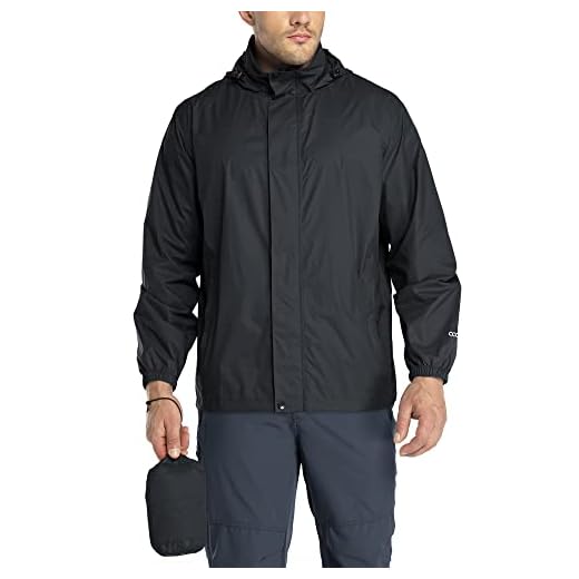 33,000ft Rain Jacket Men's Lightweight Waterproof Foldable Raincoat Bicycle