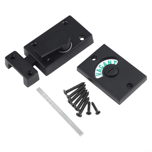 Cerradura de puerta de inodoro de aleación de zinc negro con pantalla de ocupación verde y roja, accesorios de partición de privacidad, acabado mate