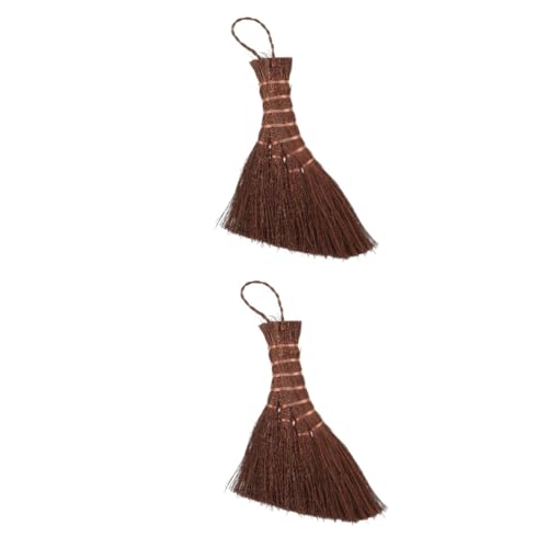 DEARMAMY 2 Pezzi pennello per vassoio da tè pennello per teiera spazzola da piatto macchia scopa pratica spazzola per pentole per lavare le pentole palma naturale Marrone