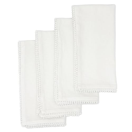 Servilletas de Algodón con Borde Anudado a Mano, Set x4 miniatura 1