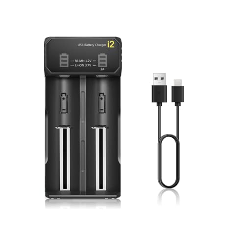 18650 Battery Charger for 3.7V/3.6V Li-ion Batteries 26650 18650 21700 14500 16340(RCR123), Ni-MH/Ni-Cd AA AAA C Batteries-Upgraded