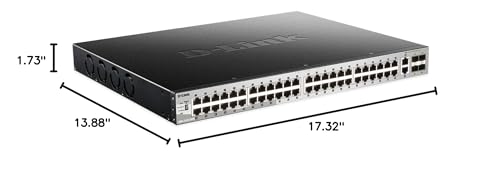 Image of D-Link 48-Port, PoE Gigabit Ethernet Switch, Lite Layer 3 Stackable Managed, 48x 10 /100 /1000 BT Ports, 2X 10GBase-T, 4X 10G SFP+ Ports (DGS-3130-54PS)