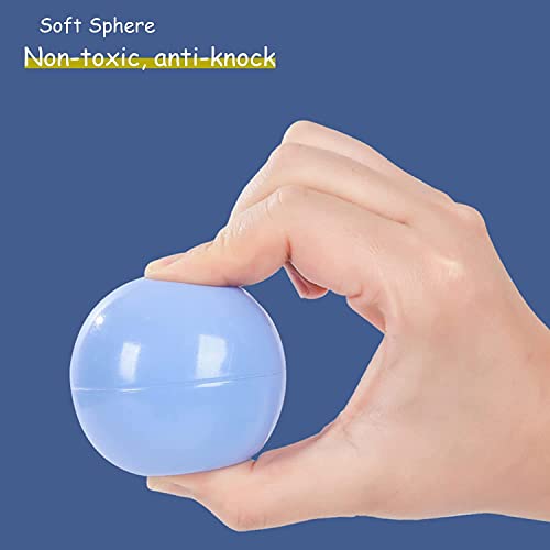 Amuya Ball Pit Balls Half Star-Shaped 200 Pieces, Ball Pit Balls for Kids, BPA&Phthalate Free Non-Toxic Crush Proof Play Balls Soft Plastic Balls 2.2 inch,Toddle (200 Balls, Rainbow)