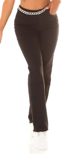 Jean décontracté évasé KouCla à taille haute pour femme