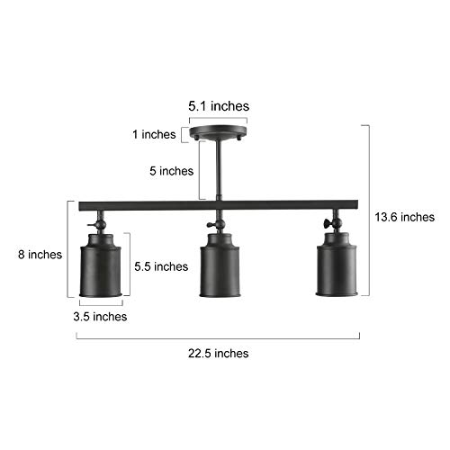 image for LNC 3-Light Track Lighting with Adjustable Heads,Industrial Ceiling Li