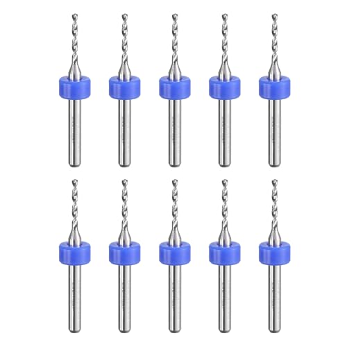 QUARKZMAN Micro Bohrer 1,45 mm Wolframkarbid Drehwerkzeug Schmuck CNC Gravur Print Leiterplatte Mikro Bohrer 1/8 Zoll Schaft 10 Stück