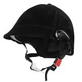 NOLITOY Casco Infantil de Equitación Negro Superficie de Gamuza Diseño Transpirable y Ligero Jóvenes Casco Protector para Montar a Caballo Actividades al Aire Libre