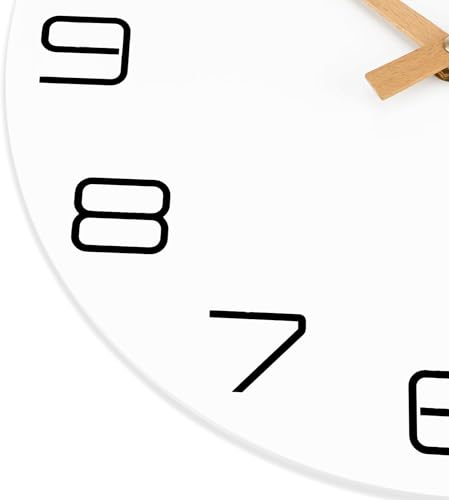 Lumuasky 10 HD-WHITEWOODEN Inch Silent Non-Ticking Wall Clock Battery Operated Small Simple Wooden Clock Decorative thumb #2