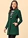 Allegra K Women's Winter Overcoat Notched Lapel One Buttoned Mid-Length Long Coat Medium Dark Green