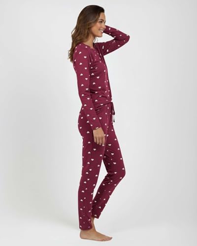 Image of Real Essentials 2 Pack: Women's Long Sleeve Pajama Sets - Soft Comfy 2 Piece PJ Set Matching Ladies Sleepwear (Plus Size)