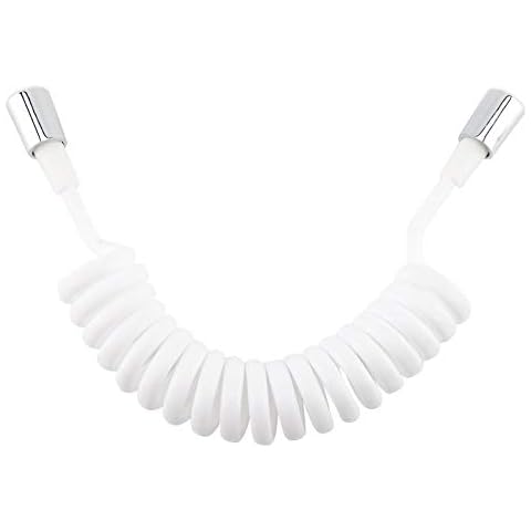 Rockyin Spring Flexible Shower Hose ABS Spring Flexible Telescopic Shower Hose for Water Plumbing Toilet Bidet Sprayer Gun Bathroom Telephone Wire Design(white) Cover