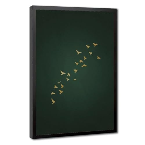 Oiseau volant vert et doré style japonais pour une ambiance zen dans votre chambre
