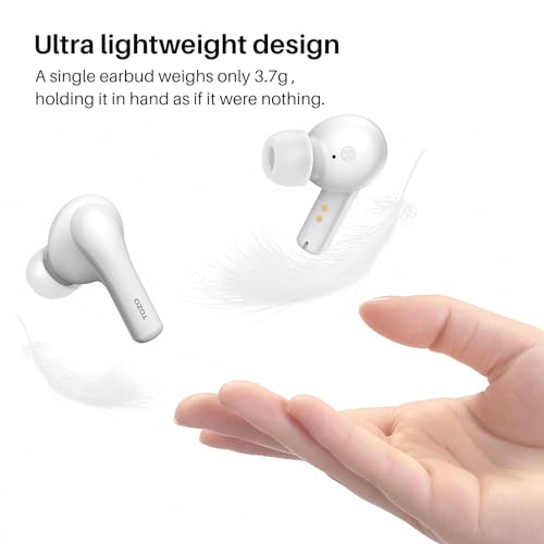 Image of TOZO A2 Mini Wireless Earbuds Bluetooth 5.3 in Ear Light-Weight Headphones Built-in Microphone, IPX5 Waterproof, Immersive Premium Sound Long Distance Connection Headset with Charging Case, White