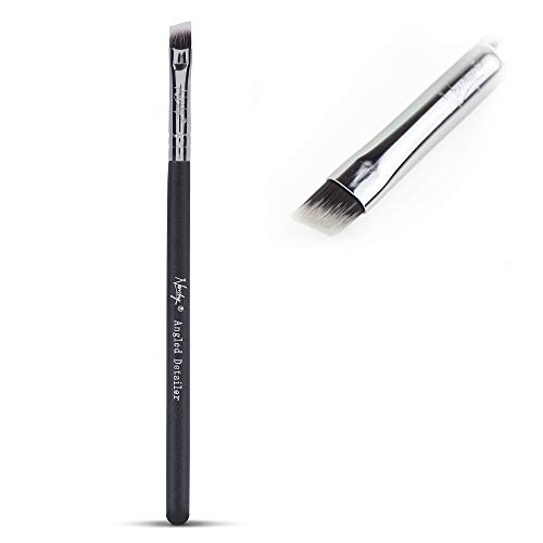 Nanshy Angled Eyebrow Brush & Angled Eyeliner Brush 2-In-1 Detailer Brow Brush - Thin Fine Line Eyebrow Brush With Precision Fine Angle Tip - Vegan & Cruelty-Free Eye Makeup Brushes - Black #TOP14