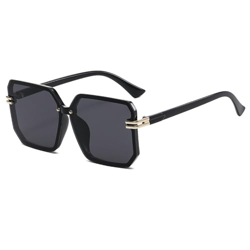 Lunettes de soleil surdimensionnées UV400 en métal rétro pour homme et femme