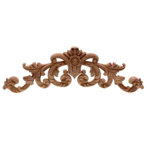 Madera tallada esquina onlay de 64X20cm LVTFCO vintage sin pintar para decoracion de muebles