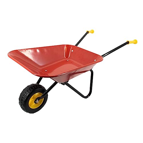 Rekord Kinderschubkarre (Metall) - Rot - mit Kunststoffgriffen - Traglast...