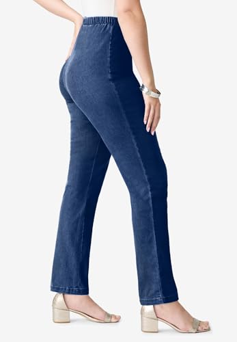 Roaman's Women's Plus Size Straight-Leg Comfort Stretch Jean3