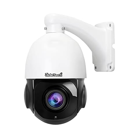 JideTech Überwachungskameras Aussen 5MP PTZ PoE 360° Schwenk 90° Neige Dome IP Kamera Außen Überwachung 20X Optischer Zoom Bewegungserkennung IR Nachtsicht SD Kartenslot 2-Wege-Audio Ip66 Wasserfest Cover