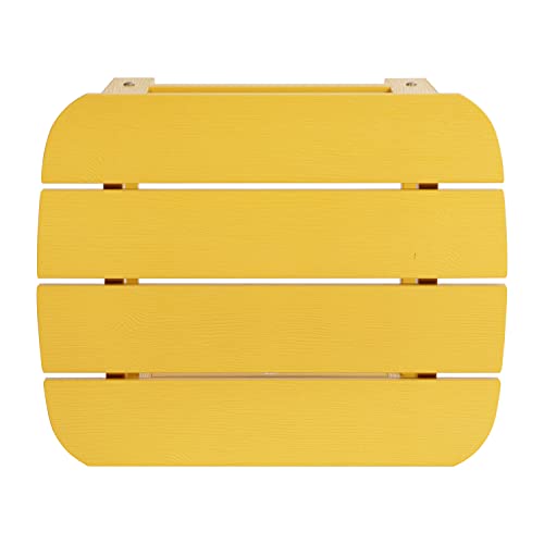 Bizchair All-Weather Poly Resin Wood Adirondack Side Table In Yellow #TOP4