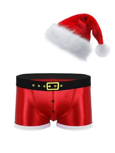 Disfraz rojo de Navidad para hombres el regalo original de boxer