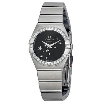 IK Omega Constellation Star Black Dial Stainless Steel Ladies Watch 12315246001001  fB[X rv ysAiz