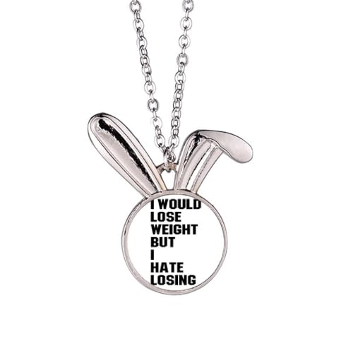 Collier lapin noir Lose Weight en pendentif original