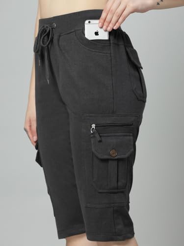 Image of UZARUS Womens Cargo Capri Shorts with 9 Pockets