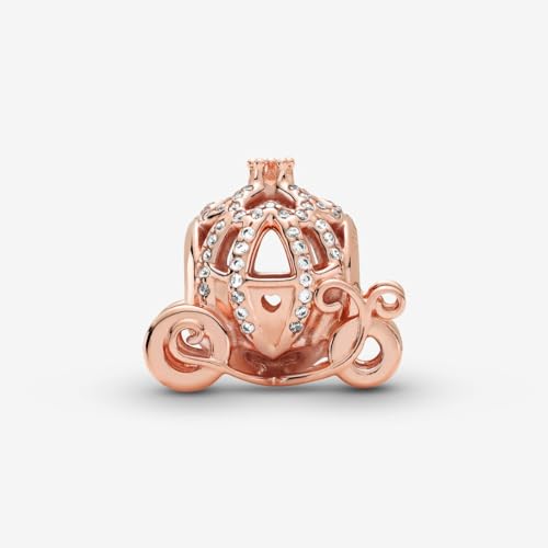 Halloween Rose Gold Sparkling Carriage Charms Compatible for Pandora Bracelets and Necklaces Summer Jewelry Women's Bead Charms 925 Sterling Silver Dangle2