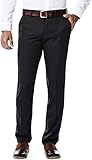 Haggar Men's Performance Micro Heather Gab Slim-Fit Plain-Front Pant