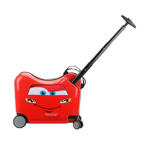 Disney's Cars Lightning McQueen Ride-On 18' Suitcase For Kids &...