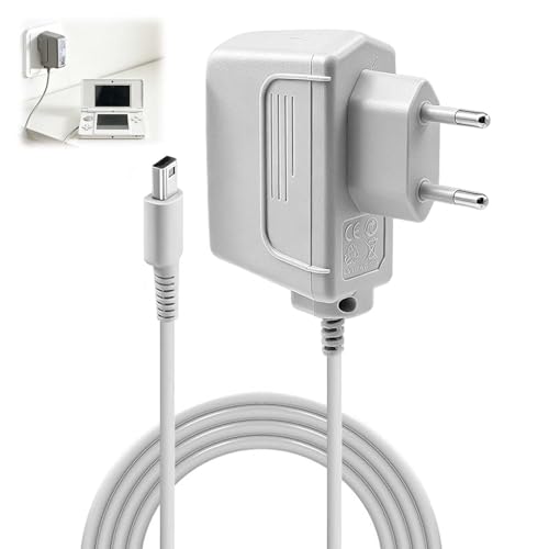 Cargador Compatible con Nintendo 3DS Consola Fuente de Alimentación Portátil para 3DS XL/New 3DS/2DS/2DS XL/New 2DS y DSi/DSi XL Adaptador de Corriente de Viaje con Cable de 1.2m 4.6V 900mA Gris