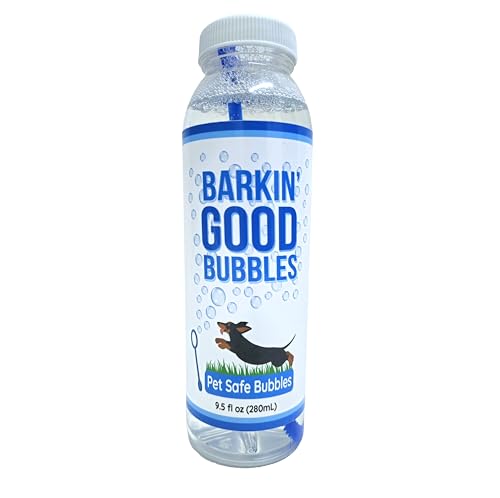 Barkin’ Good Bubbles, Dog Toy, 9.5 fl oz Natural Plant-Based Chicken-Scented Bubble Solution, Great for Indoor & Outdoor Play, Blue
