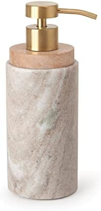 Turin Marble and Mango Wood Bath Accessories-Lotion Dispenser