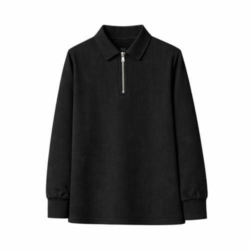 Image of Mack Jonney Men's Premium Ribbed Half-Zip Polo T-Shirt | Long Sleeve Soft Stretch Fabric | Stylish Casual & Smart Wear Top-M6814