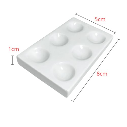 image for esowemsn 1PC White Porcelain Spot Plate 6 Wells Laboratory Spotting Re