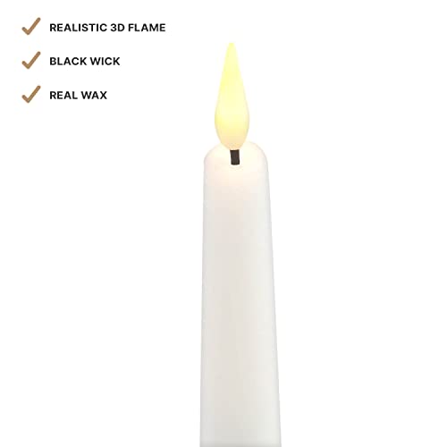 Lamplust Flameless Taper Candle, 7 Inch - Remote & Batteries Included, Realistic 3D Flickering Led Flame, Set Of 4, Short Flameless Tapers Battery Operated With Timer, Infinity Wick Home Decor #TOP1