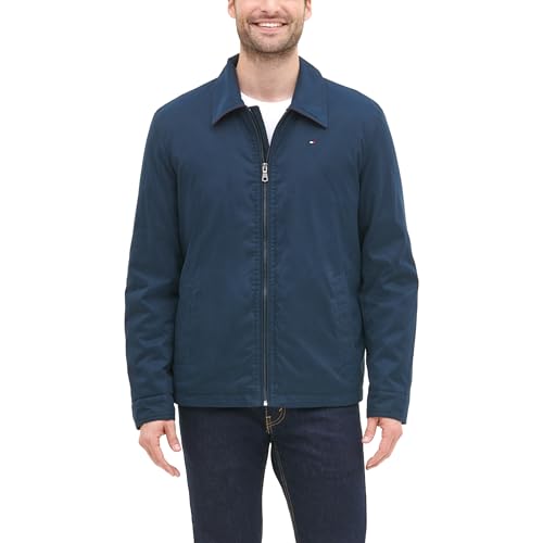 Tommy Hilfiger Men's Lightweight Microtwill Golf Jacket (Standard and Big & Tall), Navy, Small